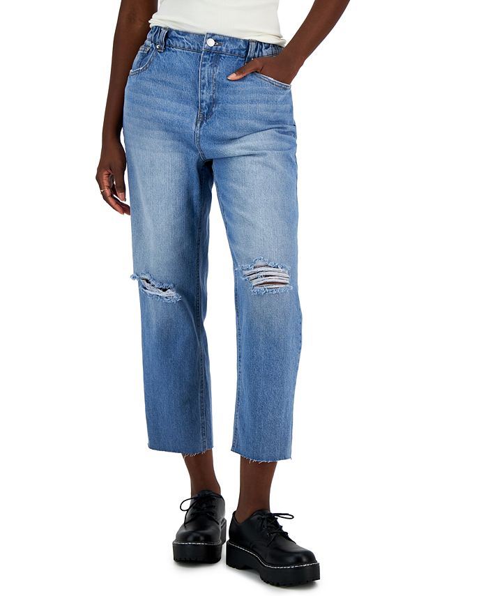 Укороченные прямые джинсы с эластичной резинкой на талии для юниоров Vanilla Star, синий