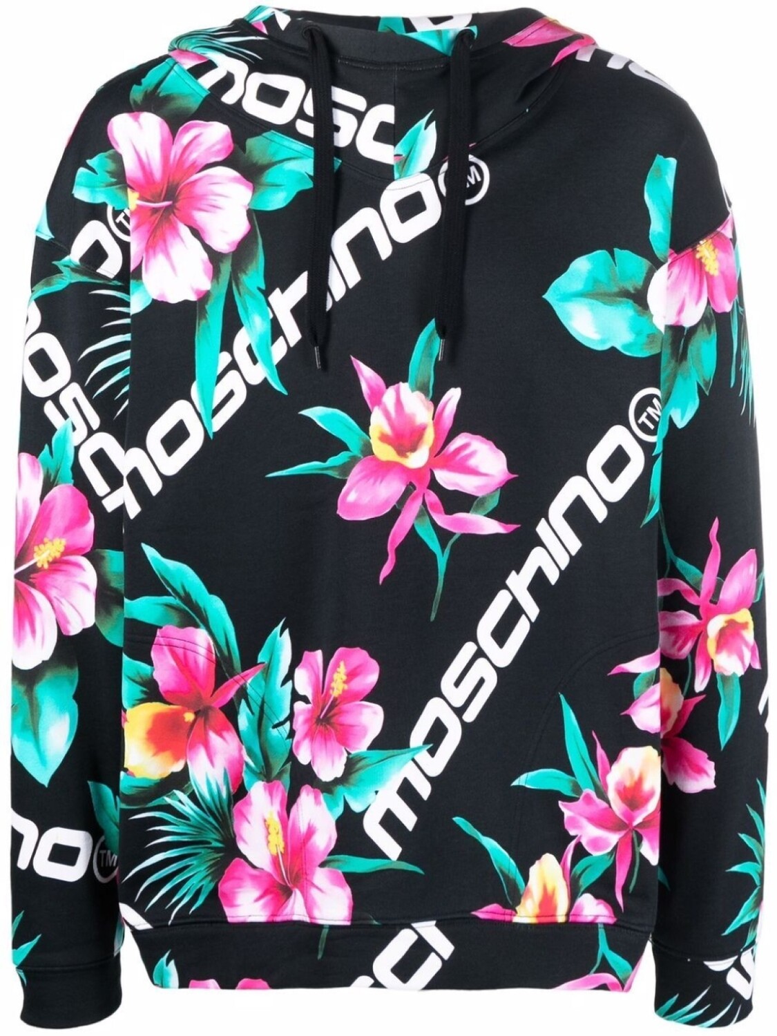 

Moschino худи с цветочным принтом, черный