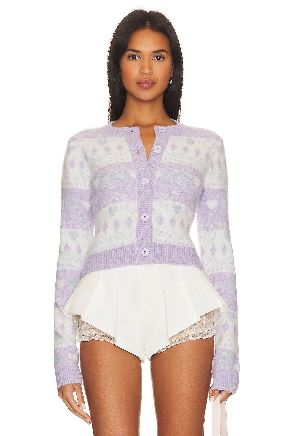 Кардиган MAJORELLE Marnie Fair Isle, цвет Lavender Ivory