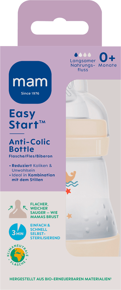 Детская бутылочка Easy Start Anti-Colic кремовая с рождения 160 мл 1 шт. MAM