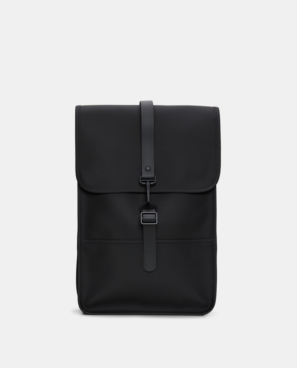 Водостойкий мини-рюкзак среднего размера матового черного цвета Rains, черный цена и фото