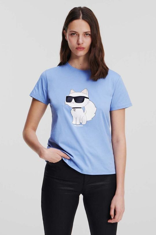 

Хлопковая футболка Karl Lagerfeld, синий