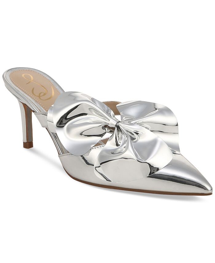 

Женские вечерние мюли с острым носком и бантом для веранды Sam Edelman, серый