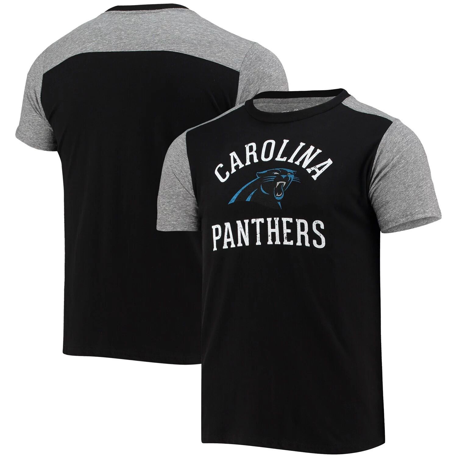 

Мужская черная/серая футболка с нитками Carolina Panthers Field Goal Slub Majestic, Черный