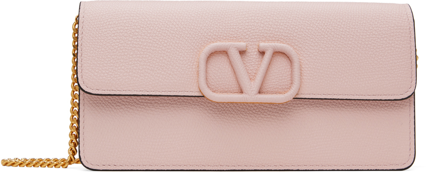 Розовая сумка-кошелек с логотипом VLogo Valentino Garavani
