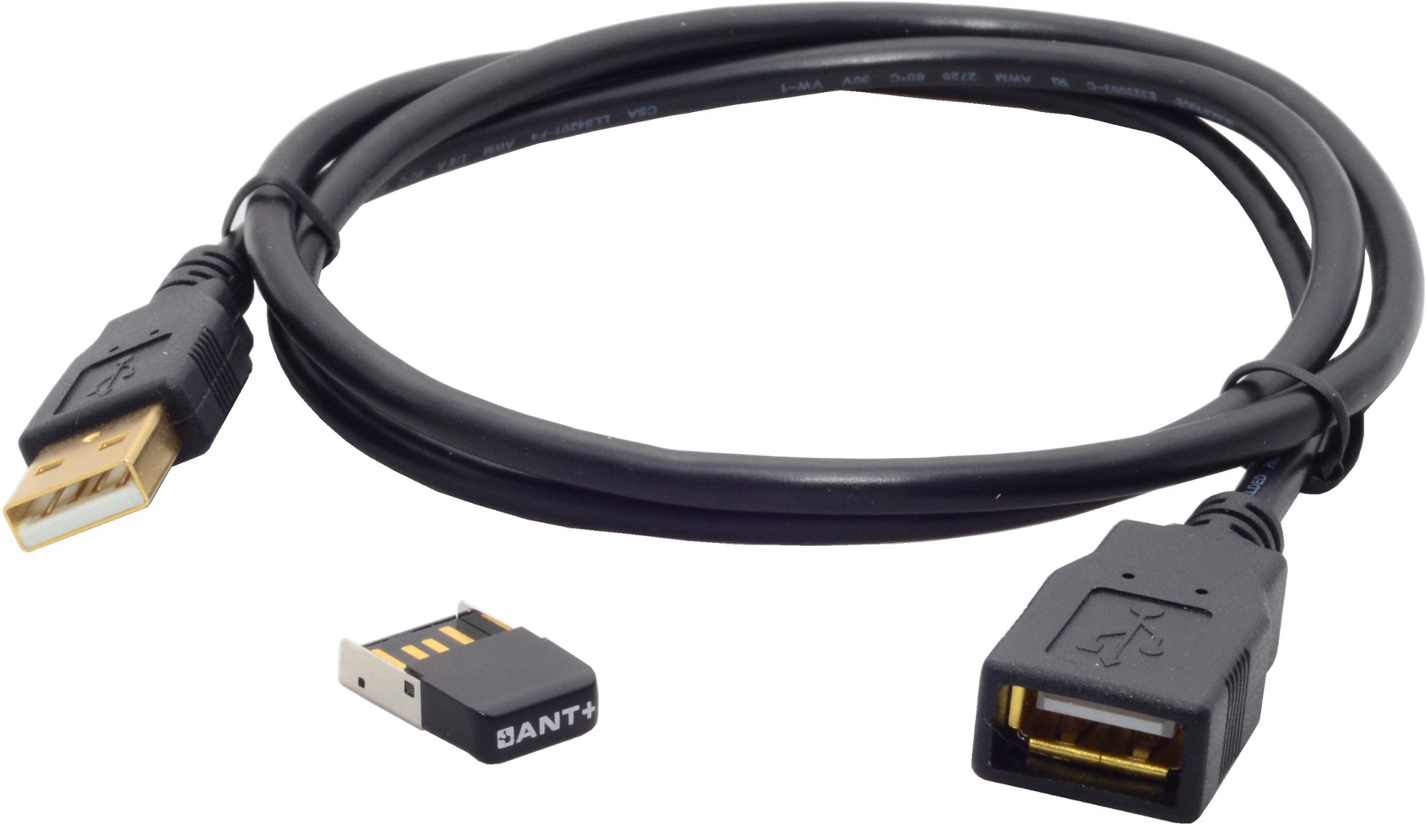 USB-адаптер ANT+ с удлинителем длиной 3 фута Wahoo Fitness, черный