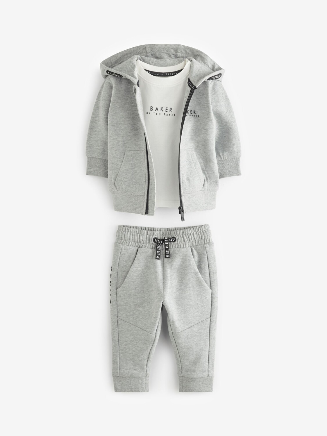 

Комплект из трех предметов: спортивный костюм и футболка с логотипом Baby Logo Ted Baker, серый/белый