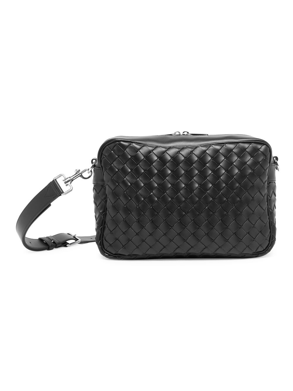 

Кожаная сумка через плечо Borsa Bottega Veneta, черный