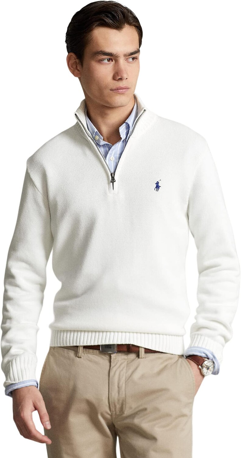

Хлопковый свитер на молнии 1/4 Polo Ralph Lauren, белый