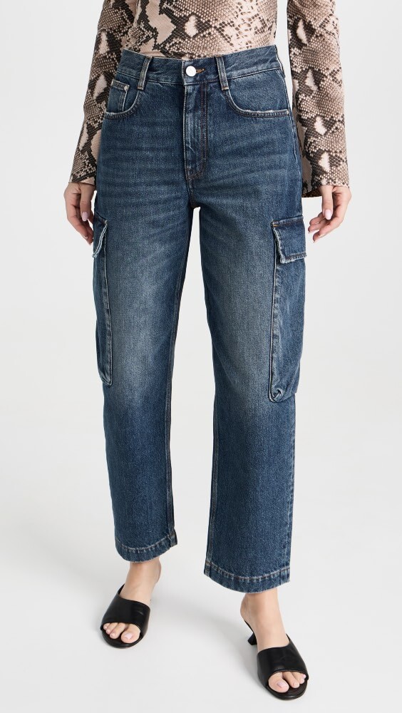 

Джинсы Stella McCartney Dark Blue Vintage Cropped Cargo, синий
