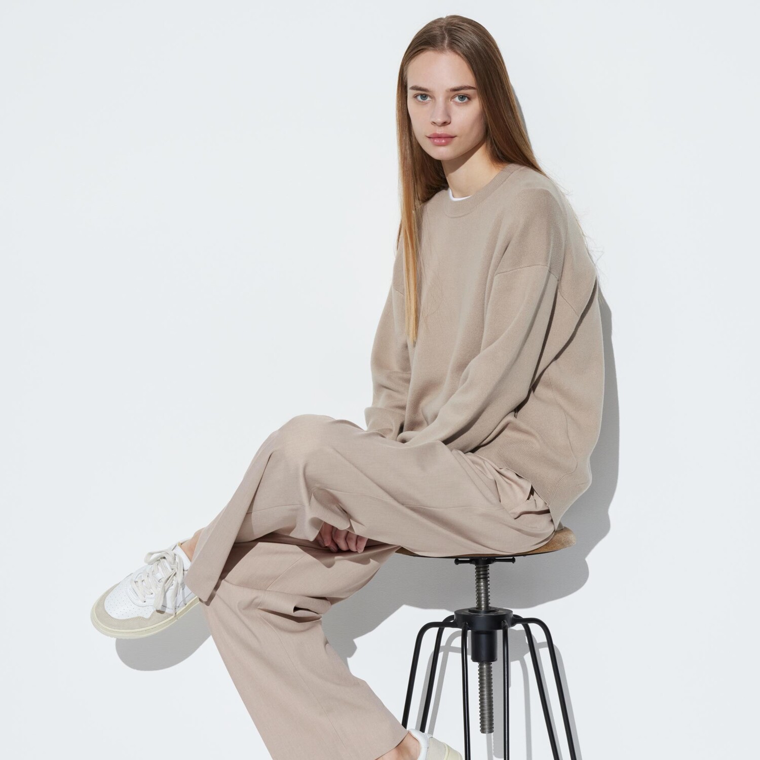 

Свитер Uniqlo женский с длинным рукавом, бежевый