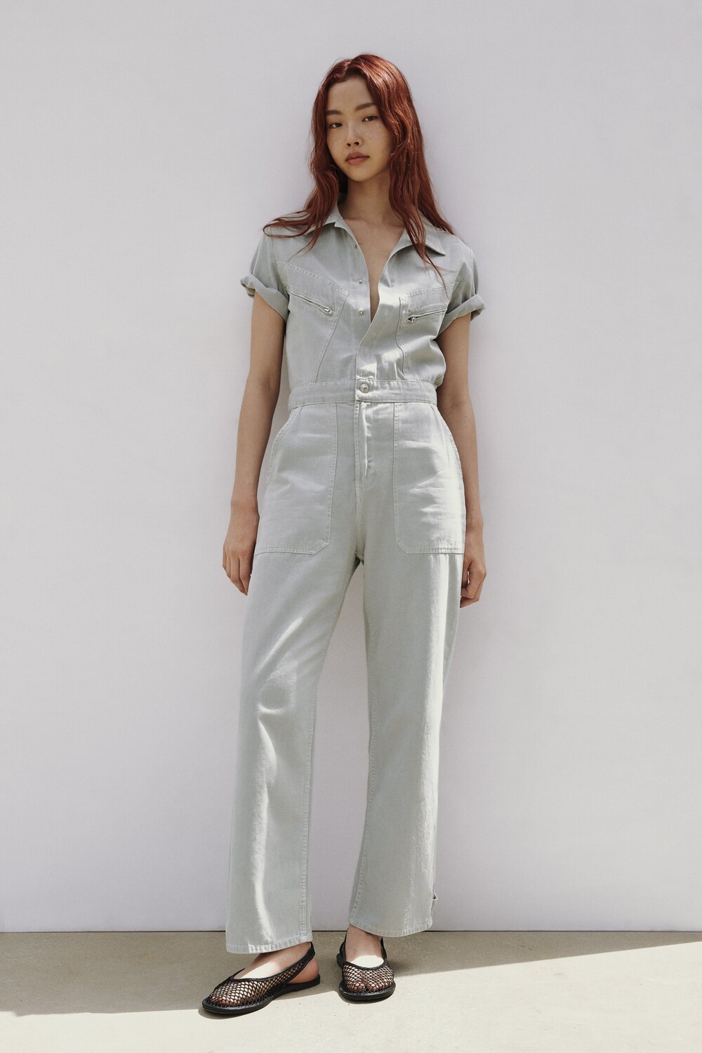 

Цветной комбинезон Zara, синий/серый