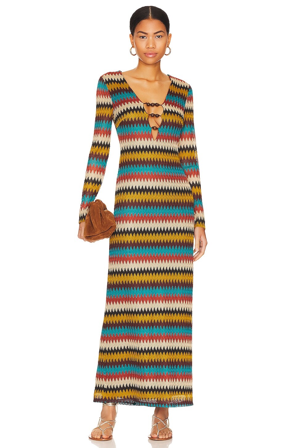 

Платье макси House of Harlow 1960 x REVOLVE Moreau, цвет Brown Multi