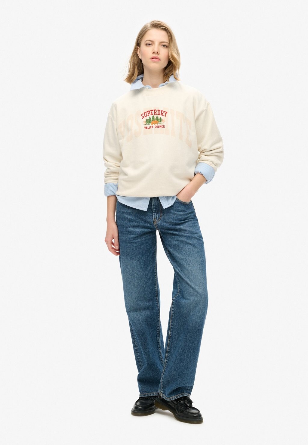 

Толстовка TRAVEL SOUVENIR LOOSE CREW Superdry, кремовый