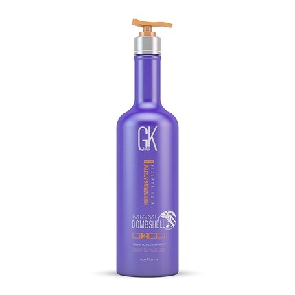 

GK HAIR Global Keratin Miami Bombshell 24 жидких унции Taming Blonde Purple Treatment - Серия для разглаживания волос, тонирования, выпрямления волос, выпрямления, профессиональных результатов, удаления желто-оранжевых медных тонов
