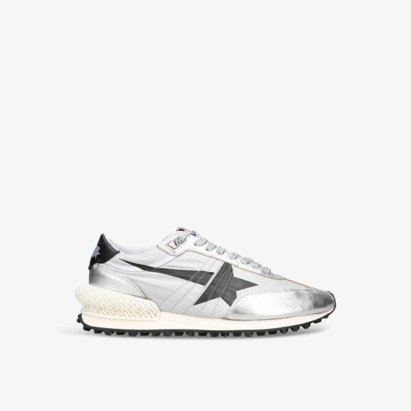 

Мужские низкие кроссовки marathon runner из кожи и сетки Golden Goose, серебряный