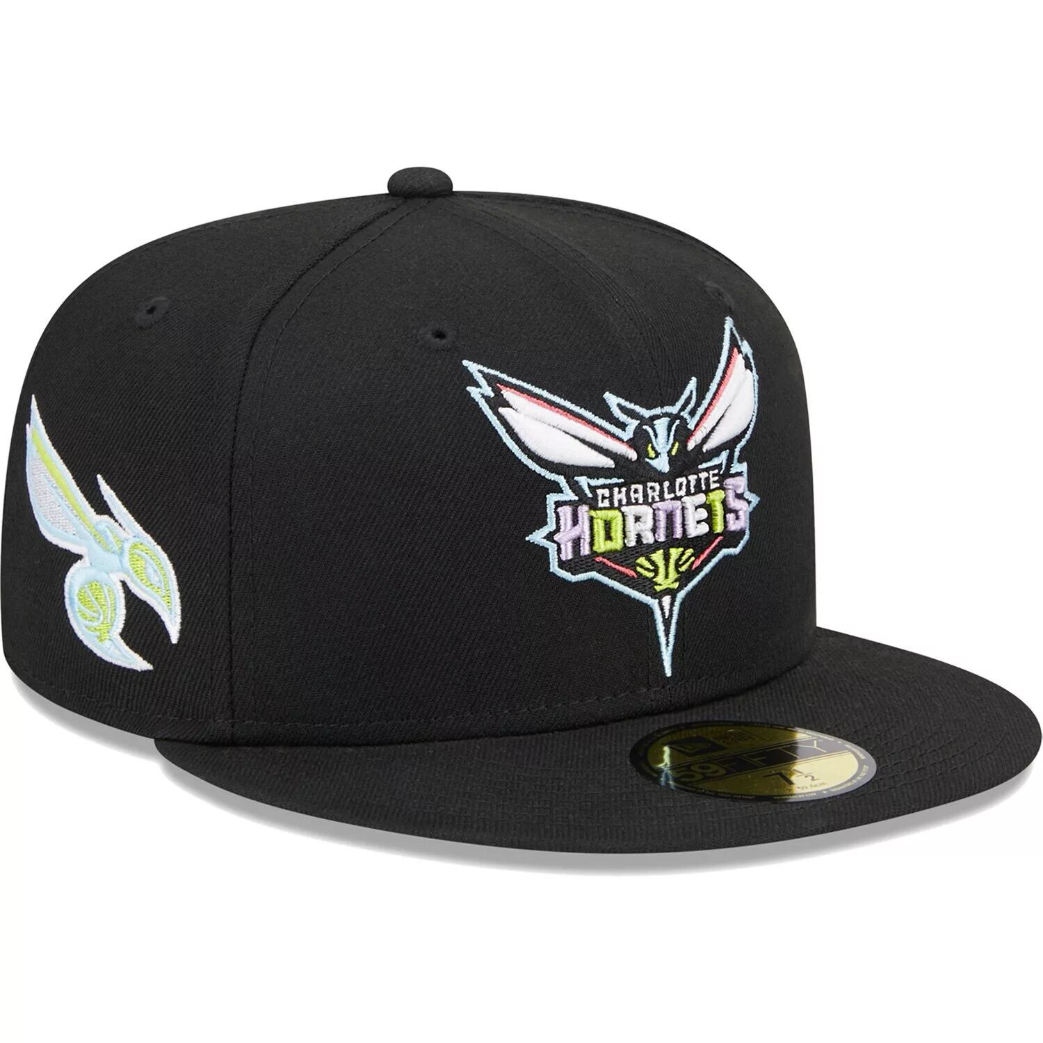 

Мужская облегающая шляпа New Era Black Charlotte Hornets Color Pack 59FIFTY