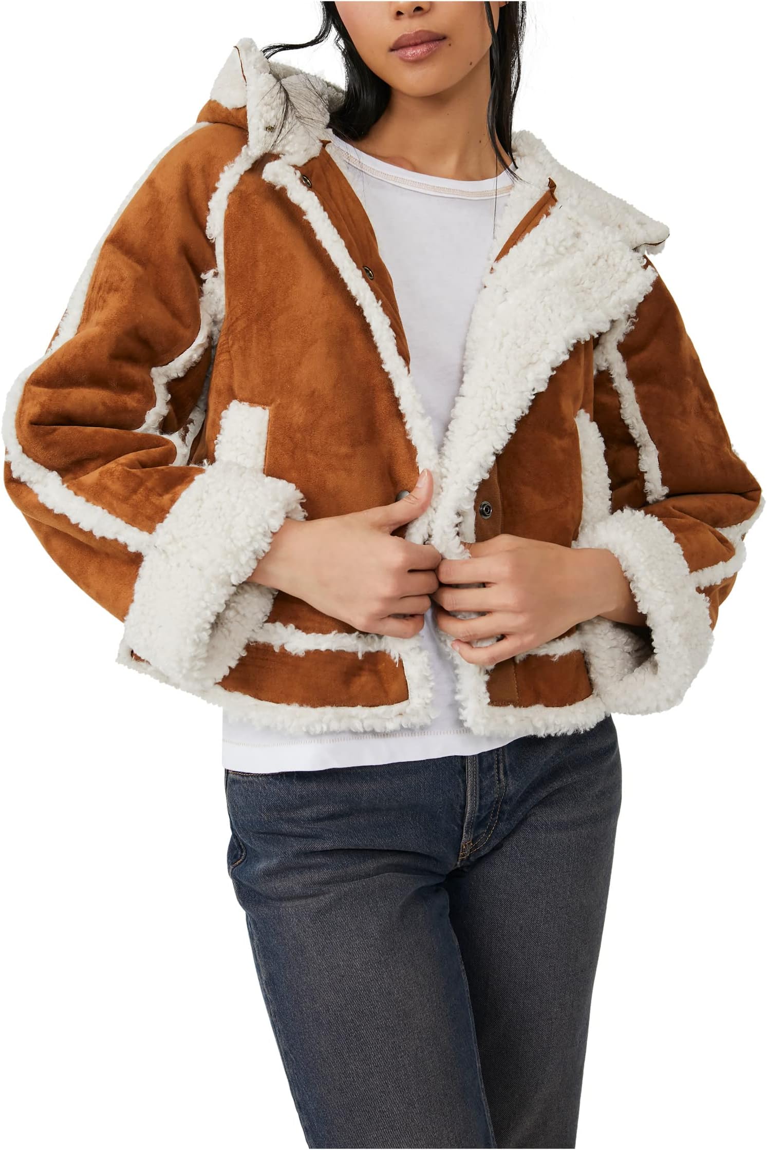 

Куртка Exchange Shearling Free People, цвет Biscuit Combo