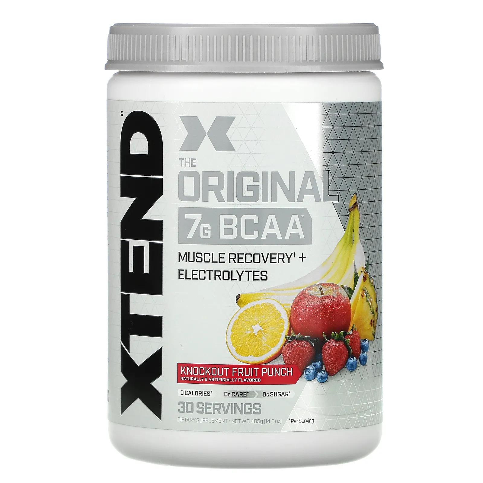 цена Xtend The Original 7 г аминокислот с разветвленными цепями со вкусом фруктового пунша 405 г (14,3 унции)