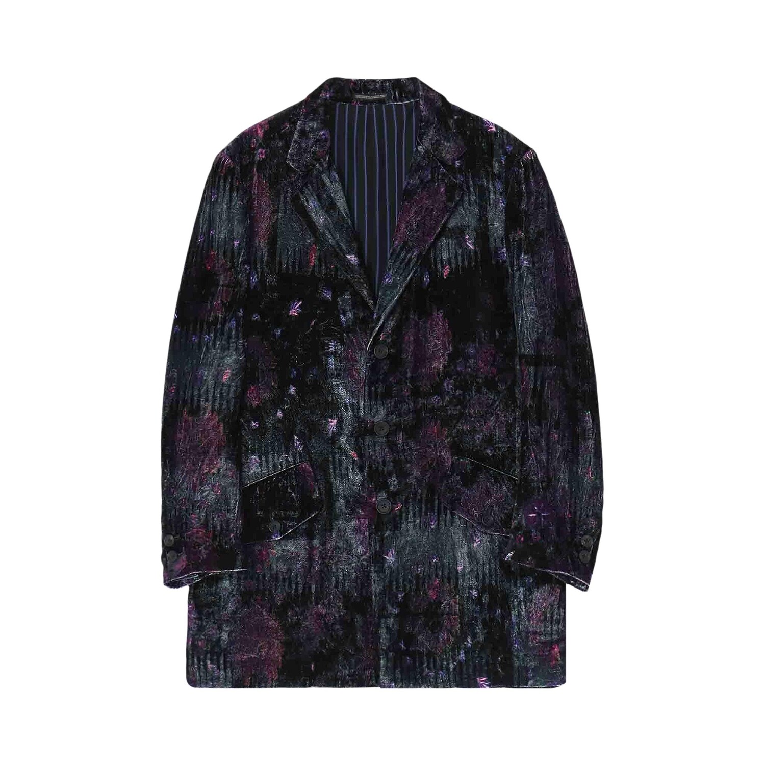 

Yohji Yamamoto Pour Homme Куртка с воротником и клапаном с принтом N-Design, цвет Фиолетовый