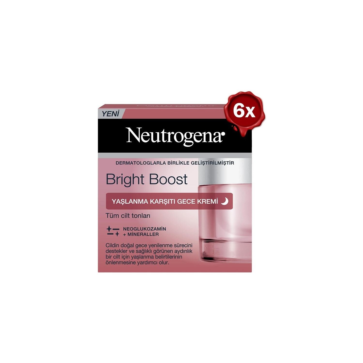 

Ночной антивозрастной крем Neutrogena Bright Boost, 50 мл 6 шт