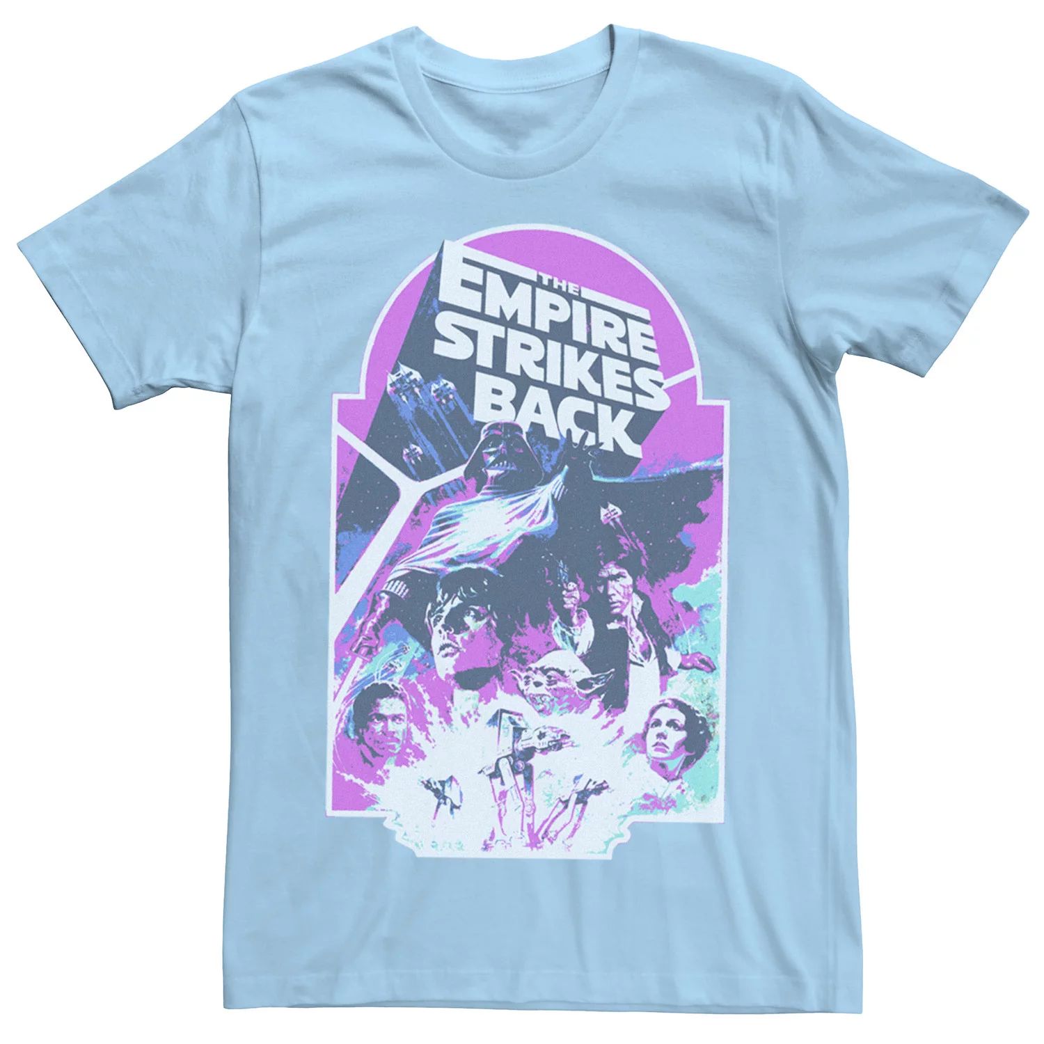 Мужская неоновая футболка с рваным рисунком «Звездные войны: Империя наносит ответный удар» Star Wars, светло-синий