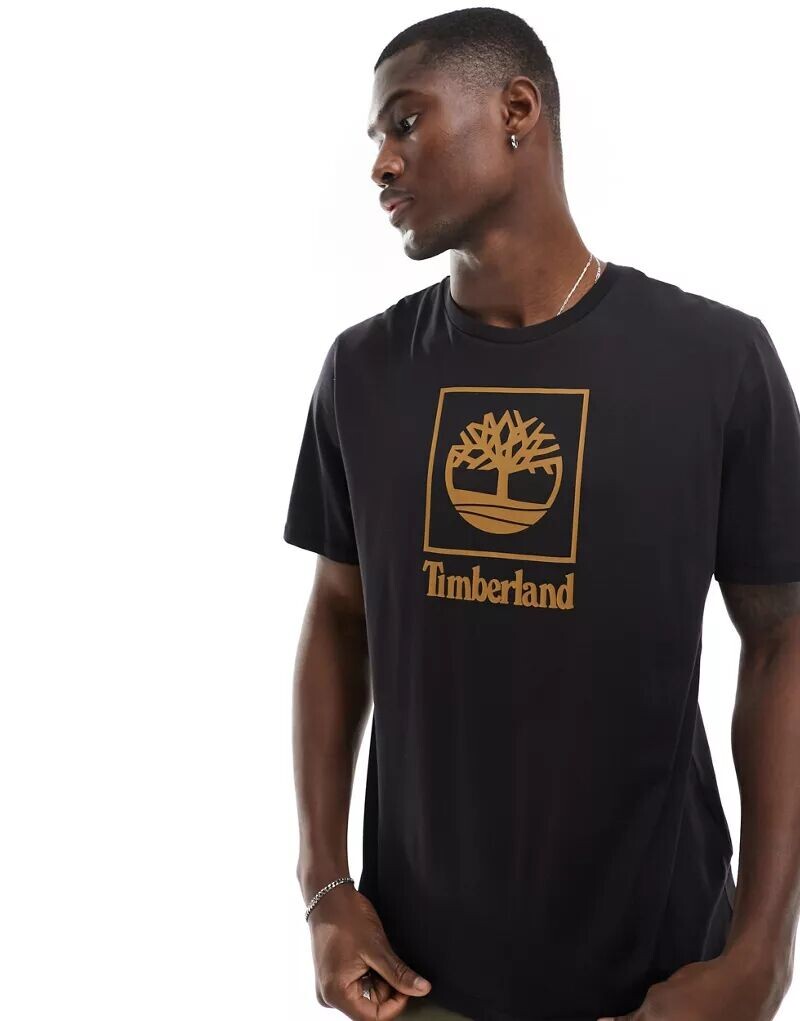 

Черная футболка с логотипом Timberland Stack