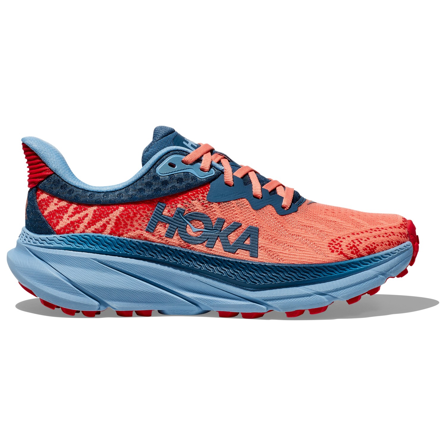 Кроссовки для бега по пересеченной местности Hoka Women's Challenger 7, цвет Papaya/Real Teal