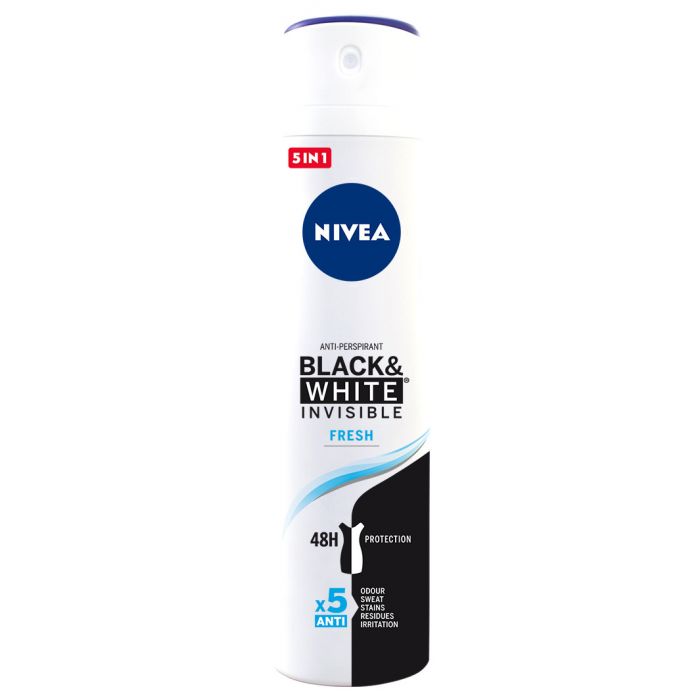 Дезодорант Invisible For Black & White Desodorante Spray Fresh Nivea, 200 ml дезодорант invisible dry desodorante spray dove 2 x 200 ml