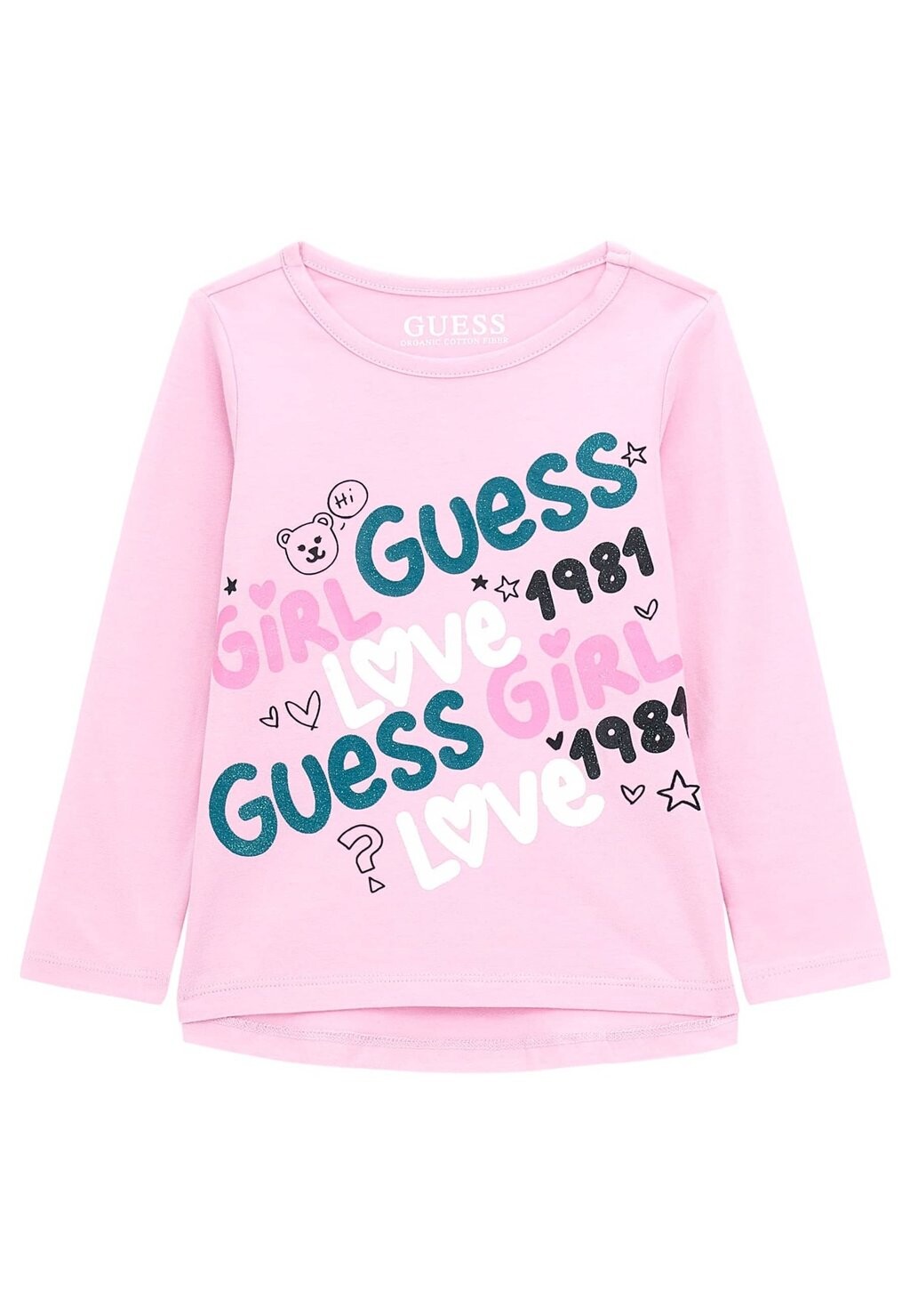 

Рубашка с длинными рукавами ALLOVER-GLITZER Guess, цвет rose