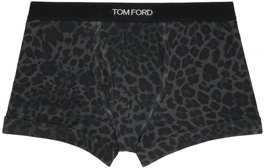 

Черно-серые боксеры с леопардовым принтом TOM FORD