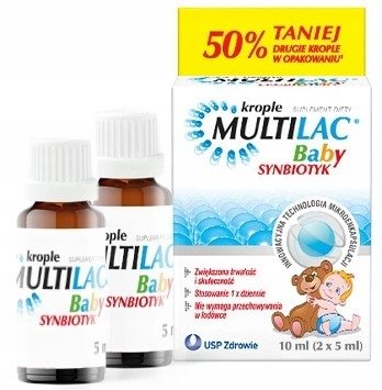 Multilac, Детские капли Синбиотический пробиотик, 10 мл