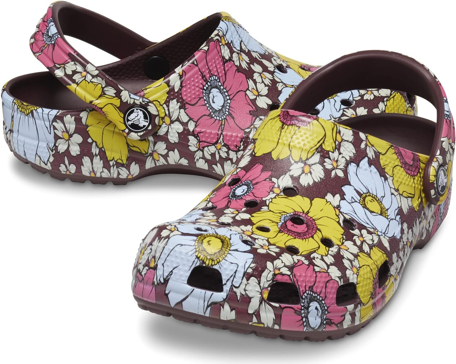 

Сабо Crocs Classic Clog - Seasonal Graphic, цвет Dark Cherry/Multi Retro Floral