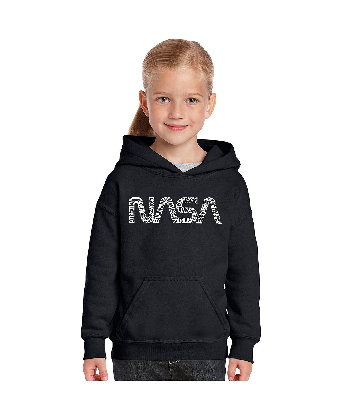 

Толстовка с капюшоном Big Girl's Word Art — Worm Nasa LA Pop Art
