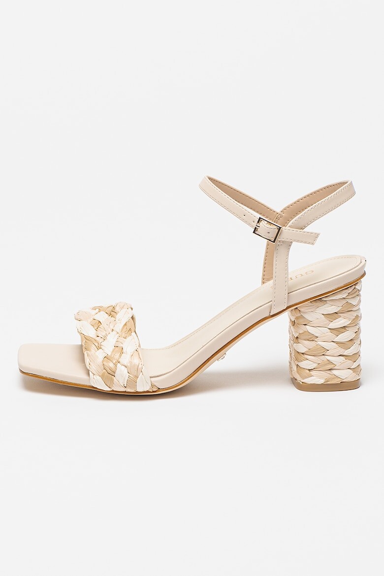 

Сандалии из экокожи на массивном каблуке Guess, бежевый