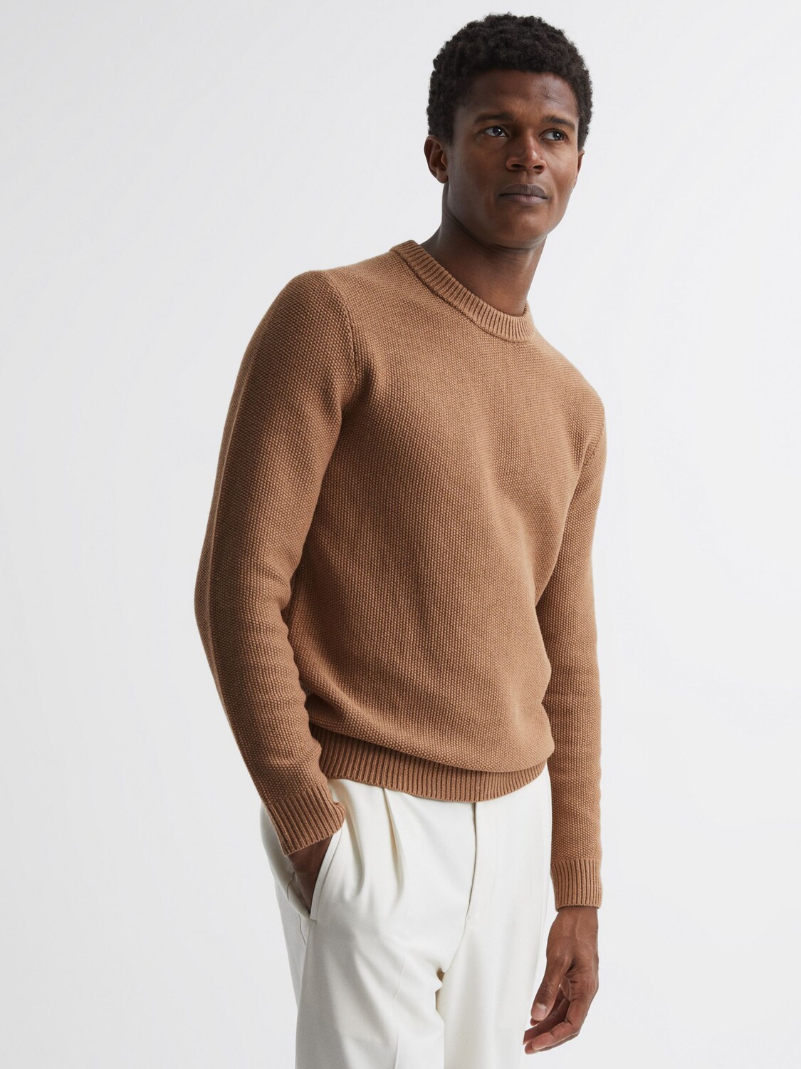 

Текстурированный джемпер Reiss Cole, светло-коричневый