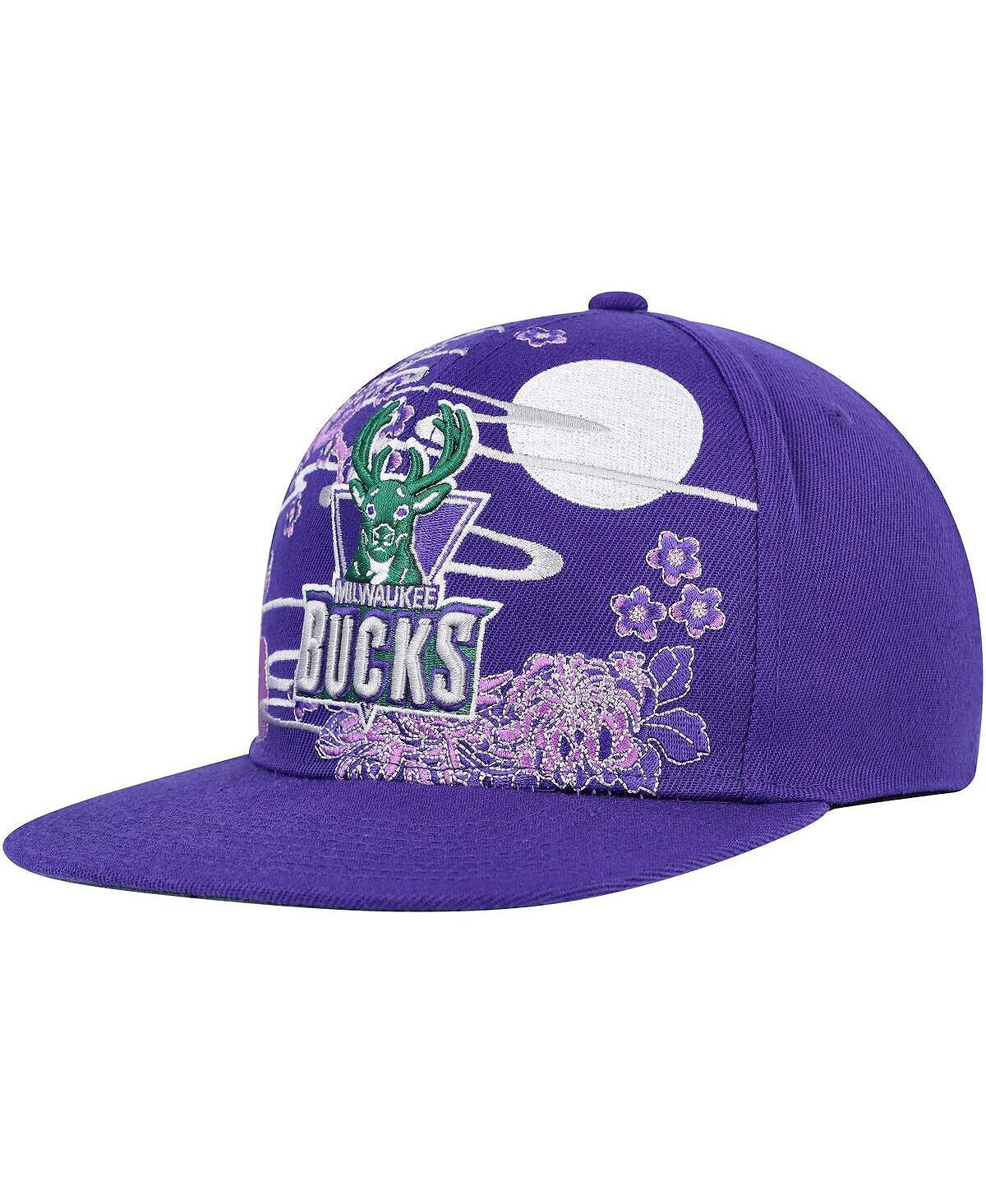 

Мужская фиолетовая кепка Milwaukee Bucks из твердой древесины Classics Asian Heritage Scenic Snapback Hat Mitchell & Ness