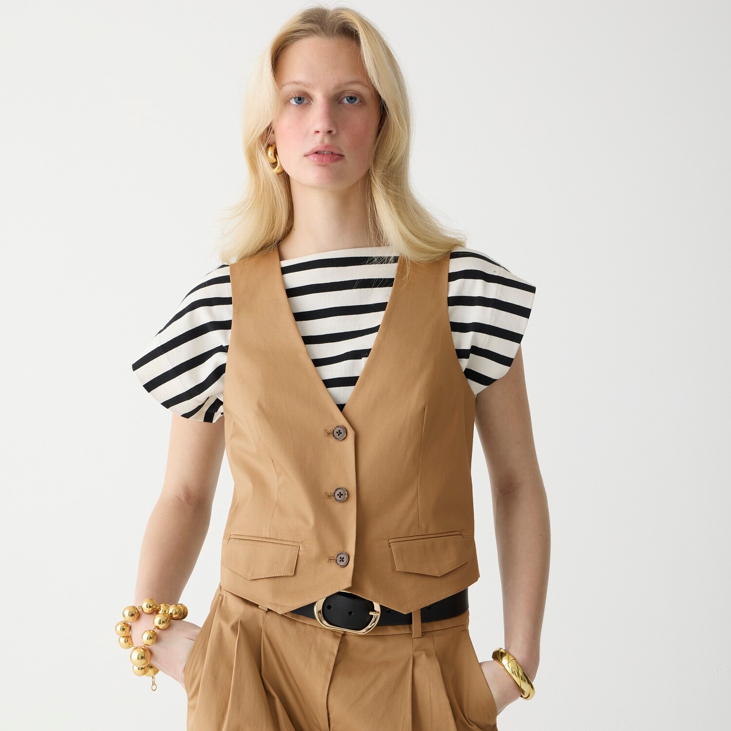 

Жилет Slim-Fit из легкого чинос J.Crew, коричневый