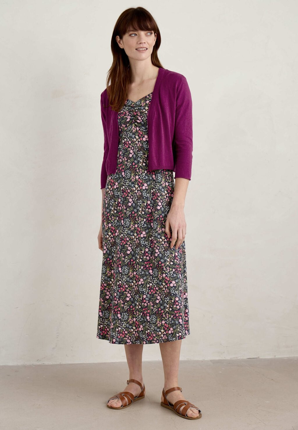 

Кардиган Vanessa Three Quarter Sleeve Seasalt Cornwall, черносмородиновый