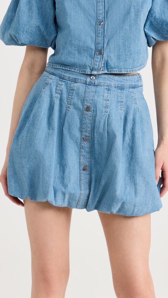 

Юбка Jonathan Simkhai STANDARD Smyth Denim Shirting Bubble Hem