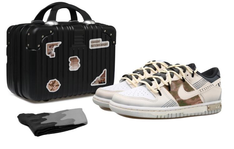 

Кроссовки для скейтбординга Dunk мужские с низким верхом серые/желтые/белые Nike