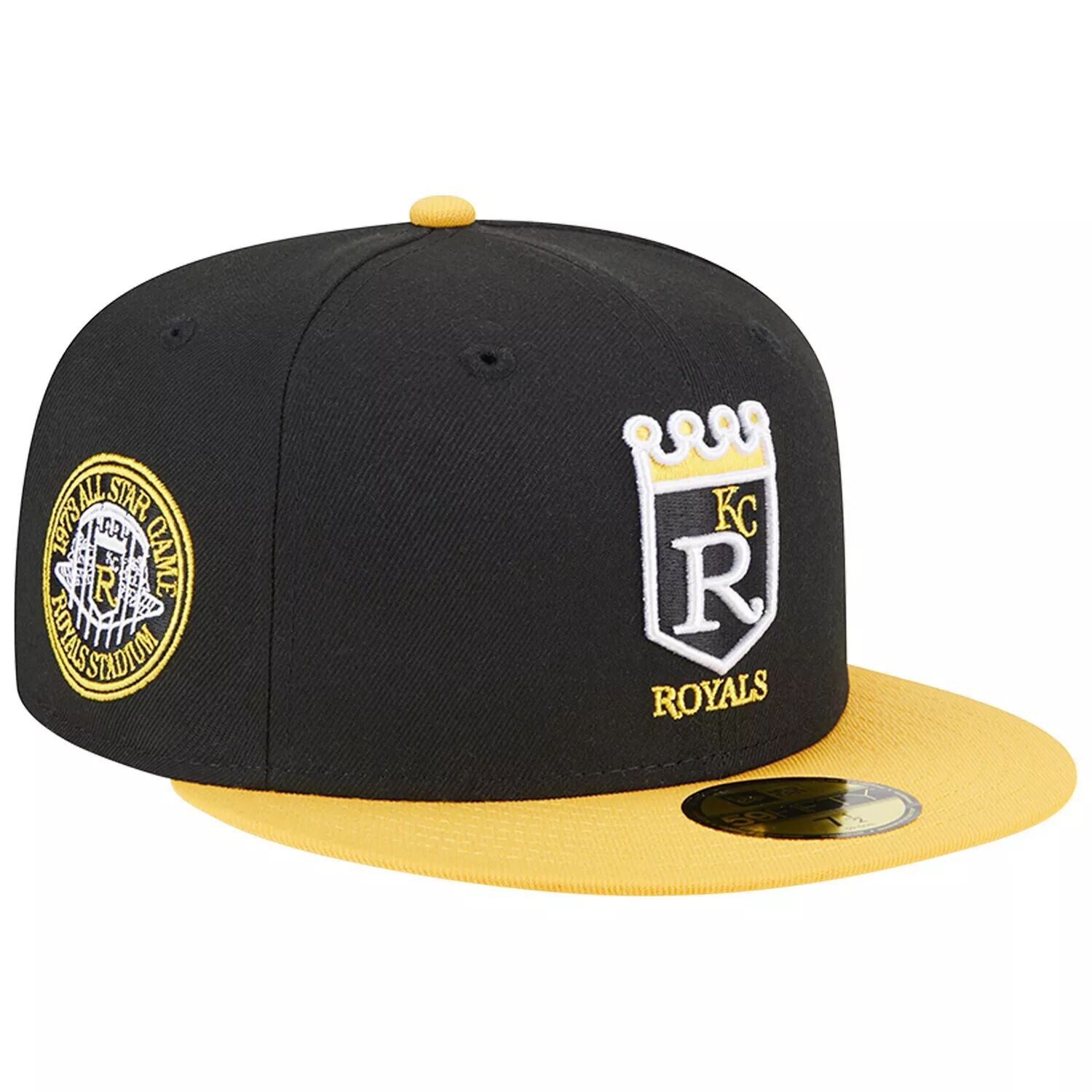 

Мужская приталенная шляпа New Era черного/золотого цвета Kansas City Royals 59FIFTY