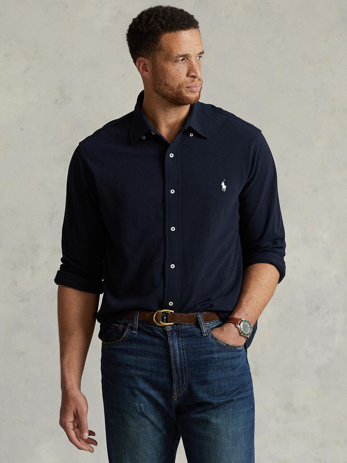 

Рубашка узкого кроя Polo Ralph Lauren, Темно-синий авиатор