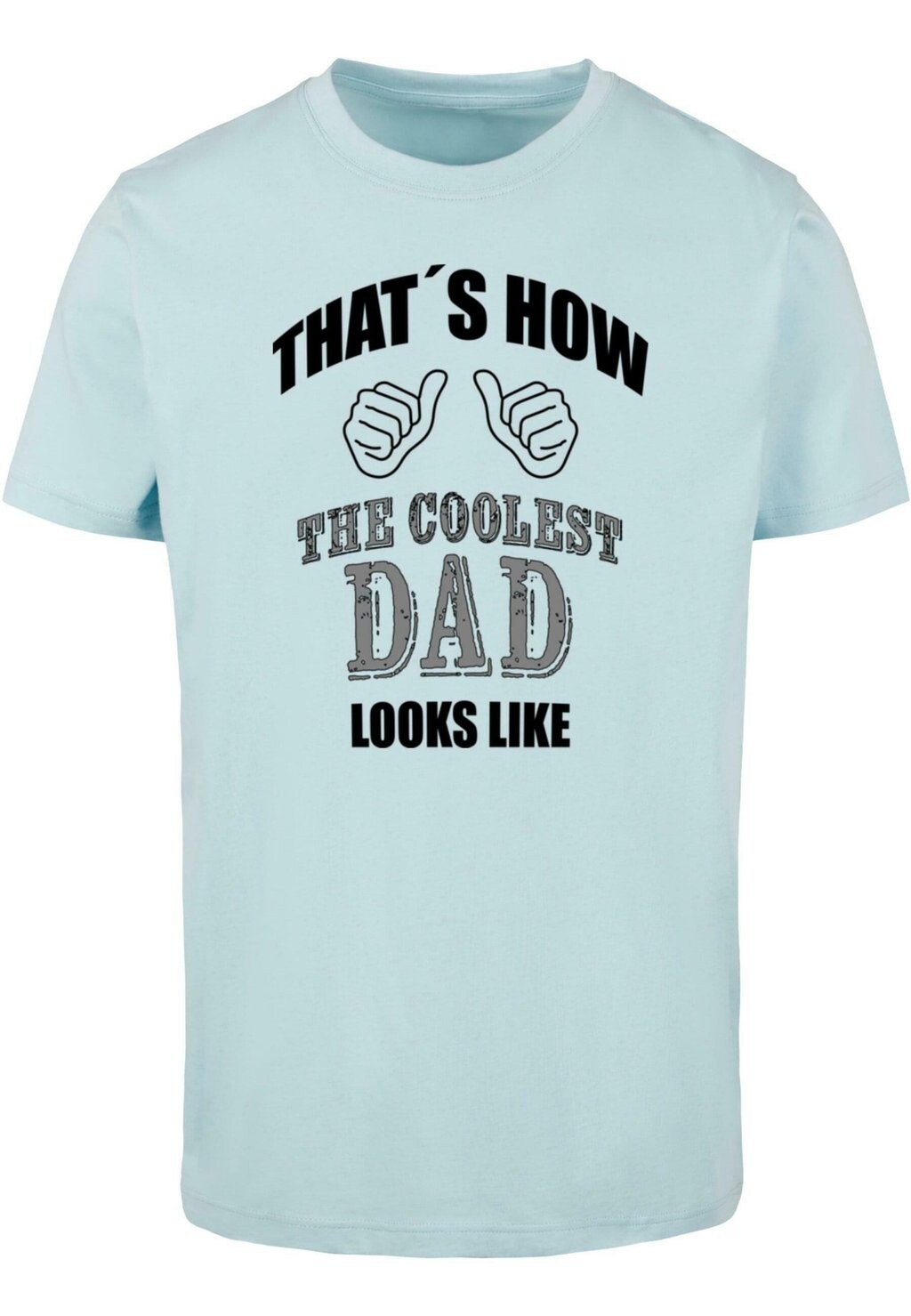 

Футболка с принтом COOLEST DAD ROUND NECK Merchcode, цвет ocean blue