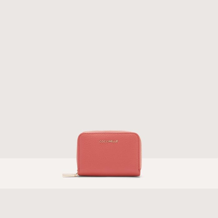 

Маленький кошелек из зерненой кожи Coccinelle METALLIC SOFT, красный