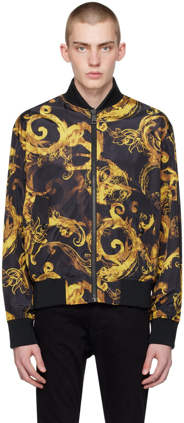 

Черно-желтый двусторонний бомбер Watercolor Couture Versace Jeans Couture