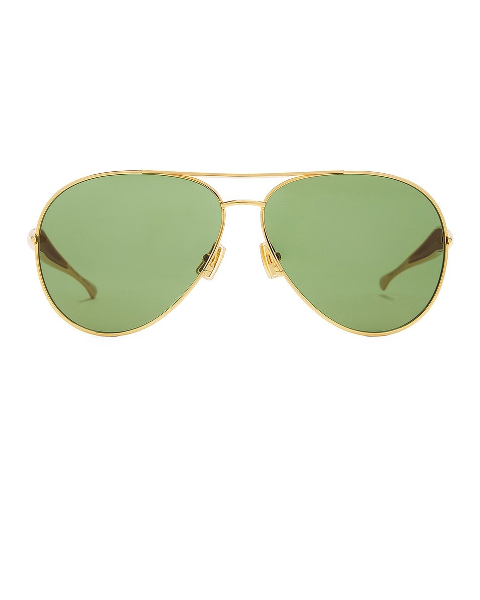 

Сардиновые солнцезащитные очки Bottega Veneta, цвет Gold & Green