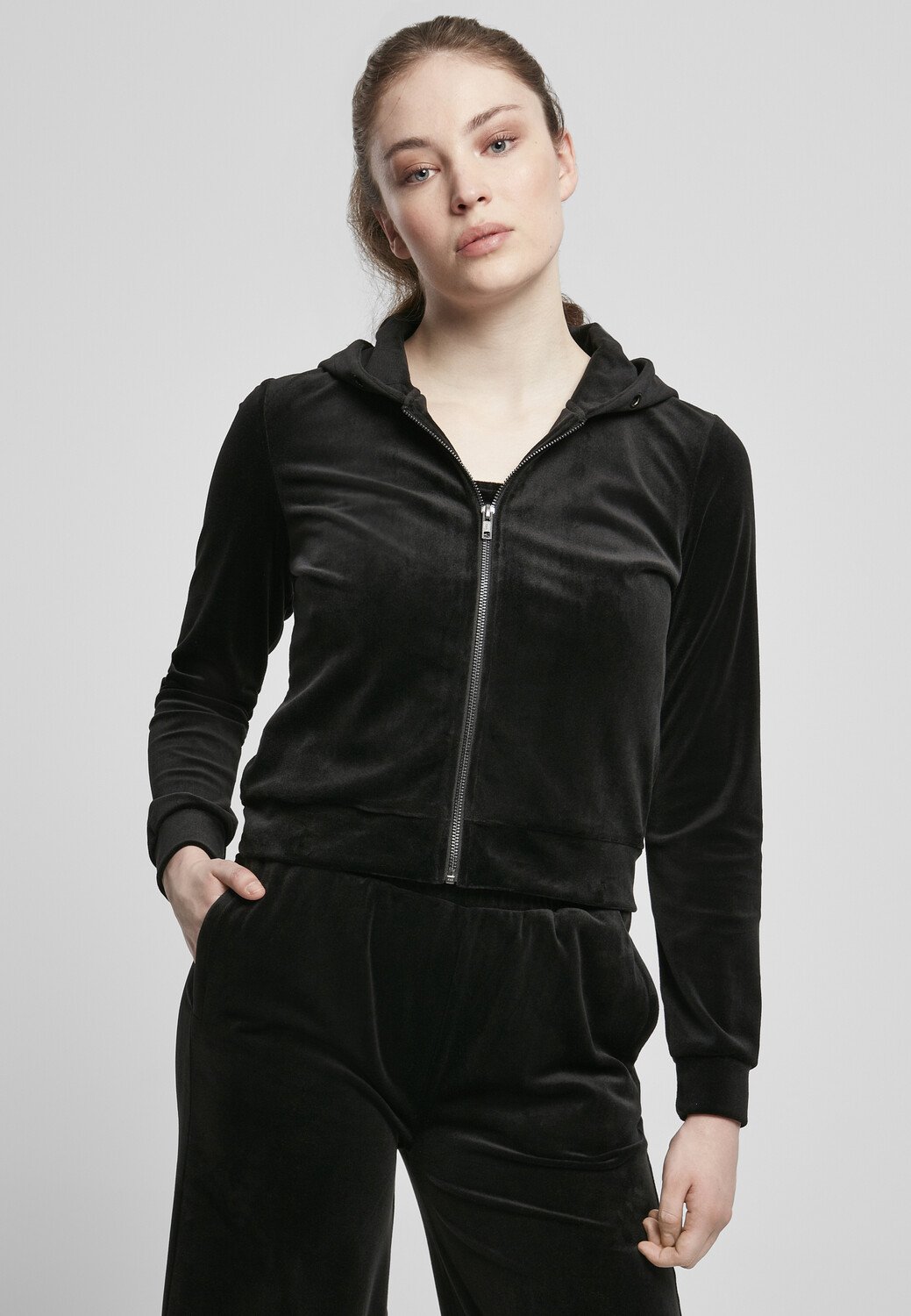 

Толстовка Urban Classics Zip Kapuzenpullover, черный