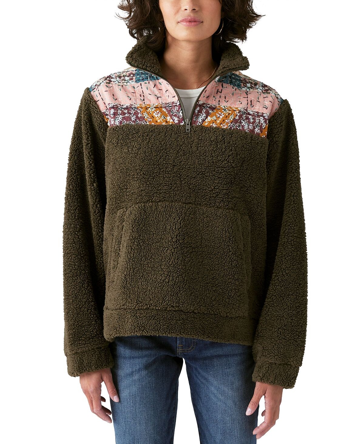 

Женский флисовый пуловер с молнией до половины длины Lucky Brand