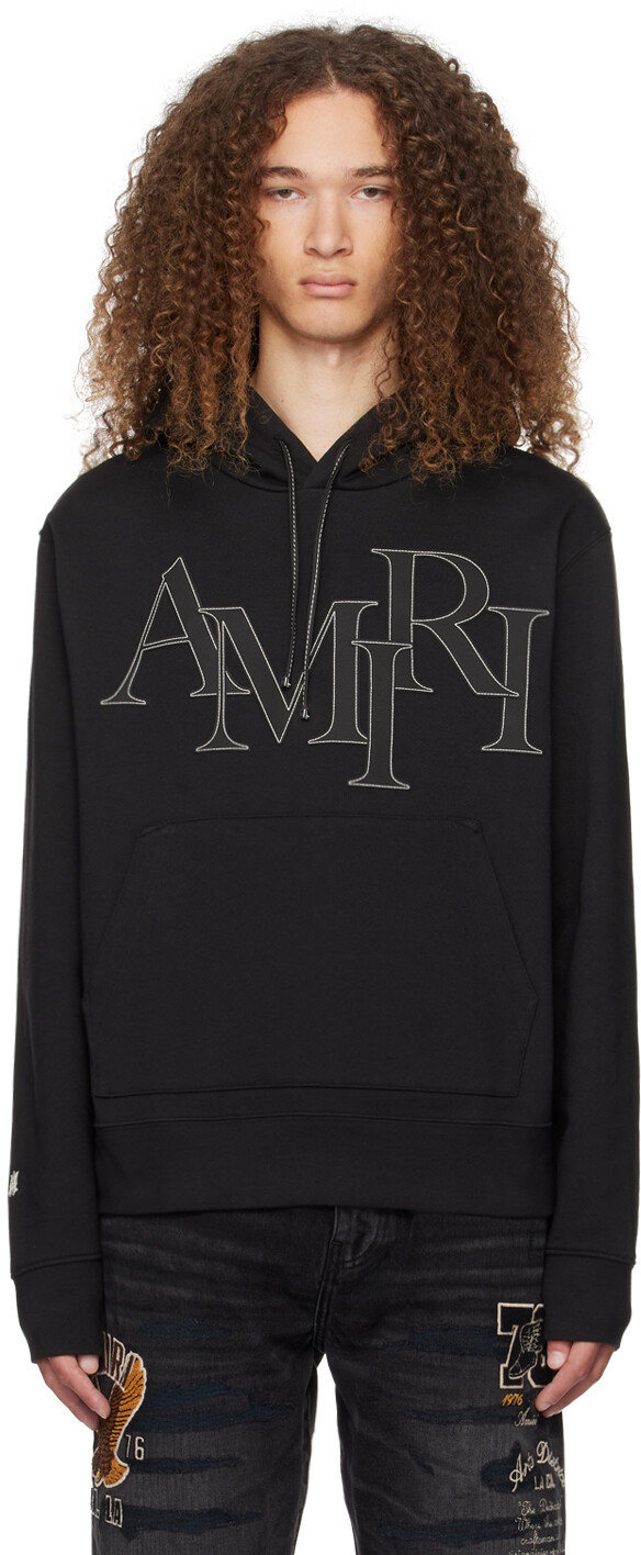 

Черный худи с рисунком в шахматном порядке Amiri
